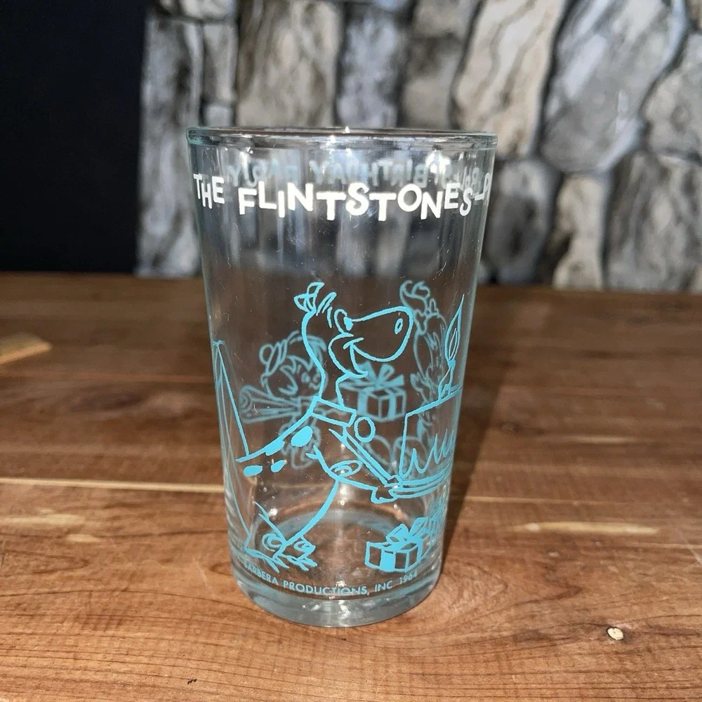 WELCH'S JELLY GLASS Flintstones Pebbles Birthday Party Wilma Bottom 1964 4.25